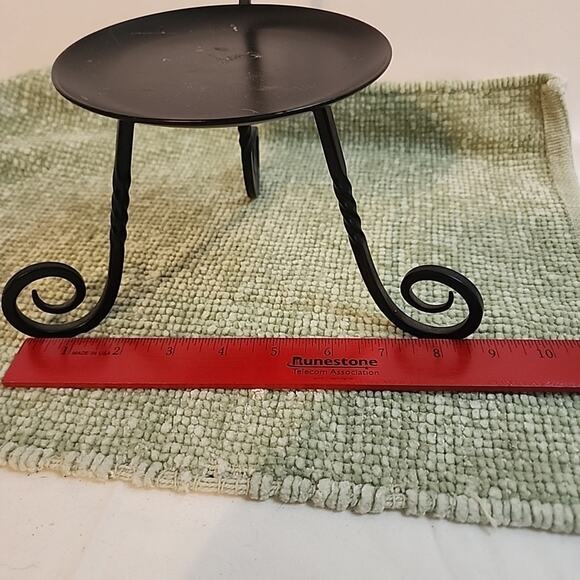 Partylite Black Wrought Iron Metal Candle Holder Scroll Swirl Stand - Picture 7 of 7